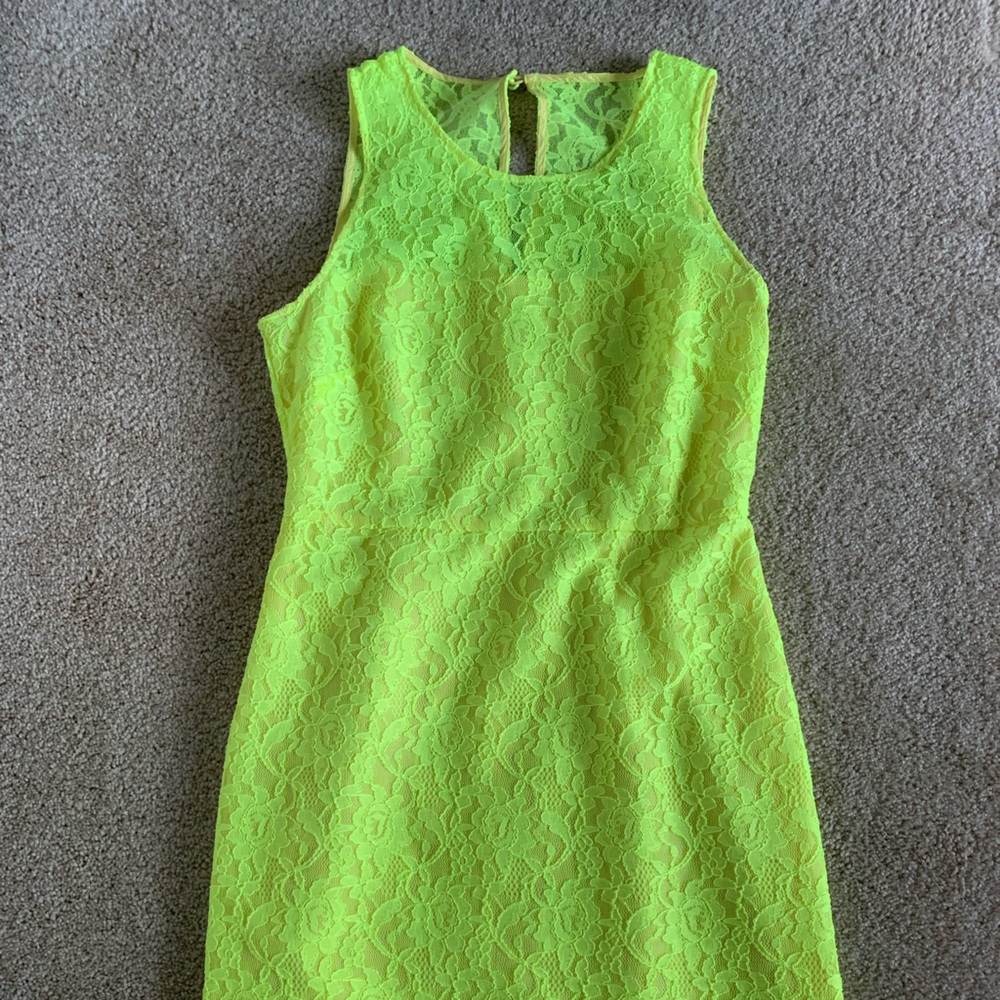 J. Crew Neon Lace Dress